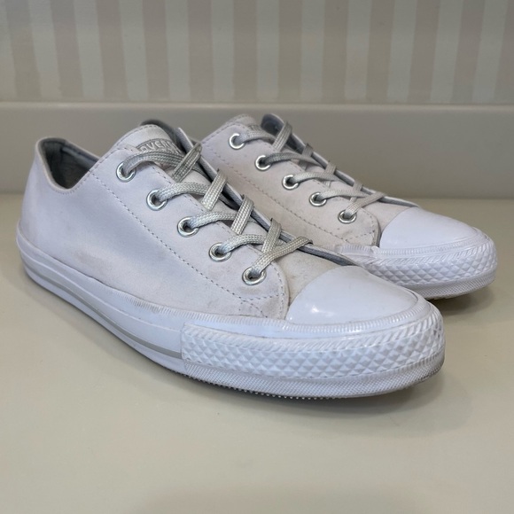 Converse All Star Chuck Taylor Mono White Low Top Sneakers - Picture 1 of 14